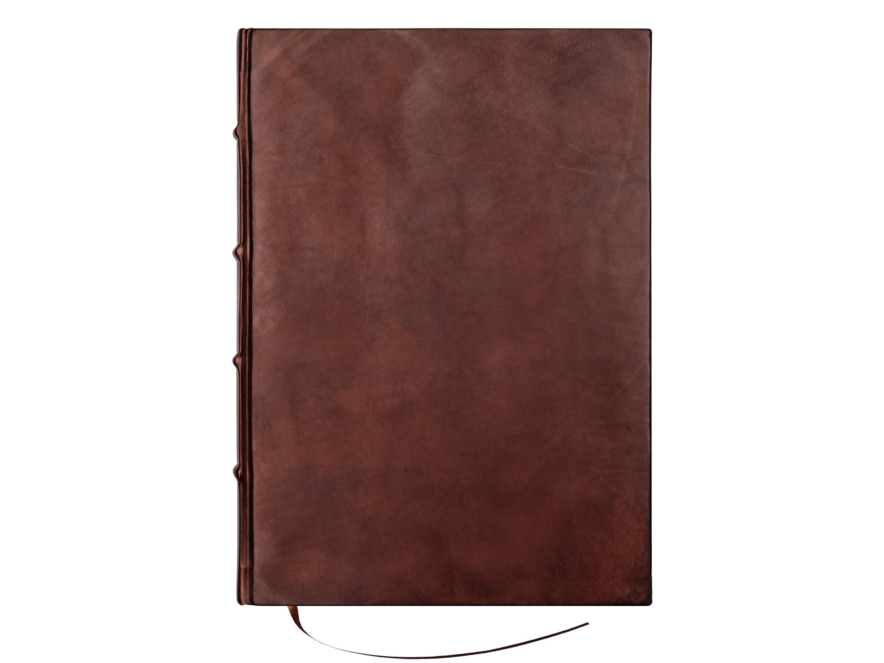 Groot Gastenboek Cicero Antiek Leer Bruin 260 x 360 mmproduct image #1