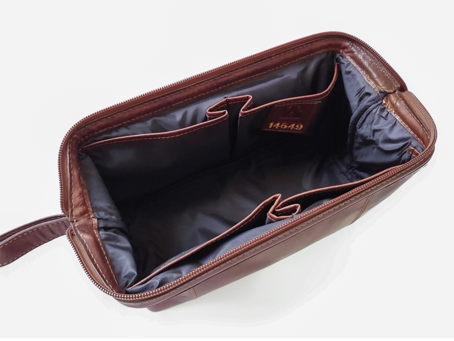 Toilettas Heren Leder Bruin B Awayproduct image #4