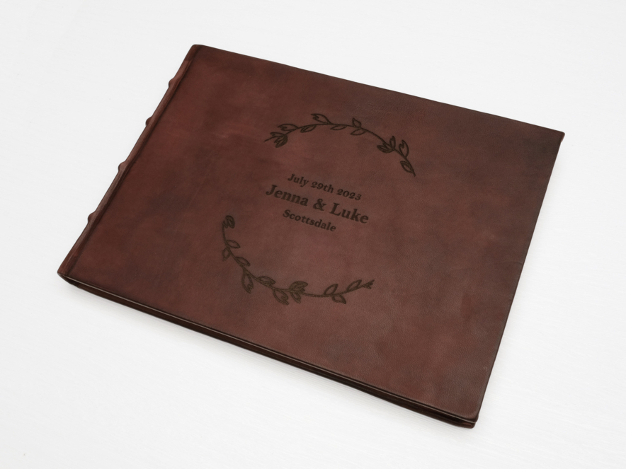 Luxe Gastenboek Cicero Vintage Leer Bruin 300 x 210 mmproduct image #5