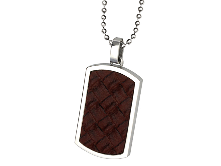 Ketting Hanger Steel & Leather Dark Brownproduct image #1