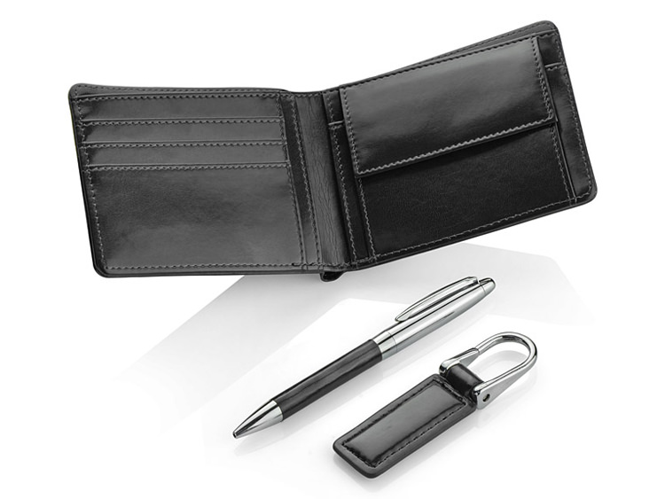 Cadeauset Heren Portemonnee Pen Sleutelhanger Riccardo Zwartproduct zoom image #2