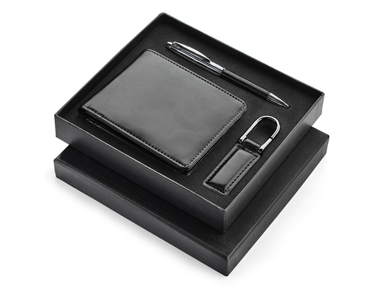 Cadeauset Heren Portemonnee Pen Sleutelhanger Riccardo Zwartproduct zoom image #1