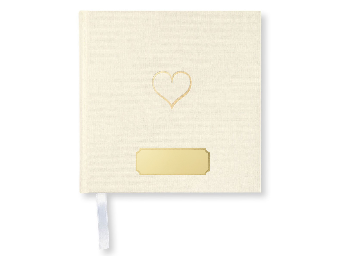 Gastenboek Bruiloft Paperstyle Hart Goud 185 x 185 mmproduct zoom image #1